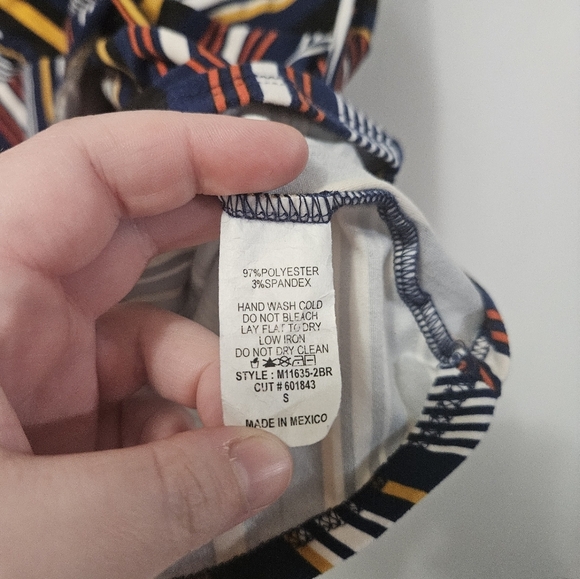 Faith&joy V Neck Wrap Style Striped Blouse! - Picture 3 of 5